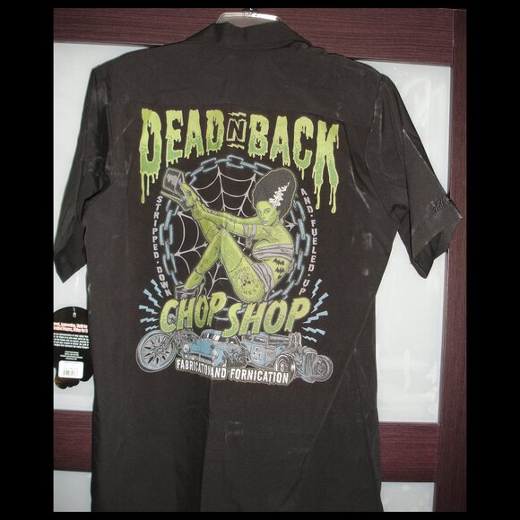 Dead N Back Chop Shop Lethal Threat Rockabilly Work Shirt NWT Medium - Picture 4 of 6
